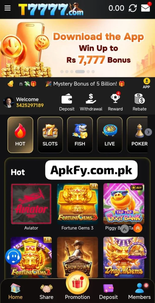 T7777 Game online earning download apk